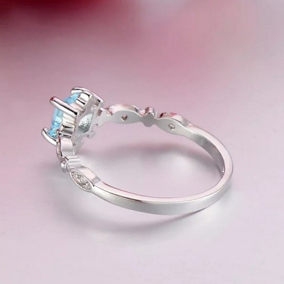 *NEW Blue Topaz Diamond 925 Sterling Silver Ring - Picture 10 of 12